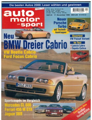 auto motor und sport Heft 24/1999  Neu: BMW Dreier Cabrio