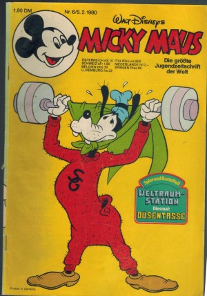 Micky Maus Nr. 6/1980 Donald Duck - Jedenfalls Muskelschmalz STOLCHI - Auf Vaters Spuren MACK UND MUCK - Wie viele Bohnen DONALD DUCK - Der Schornteinfeger