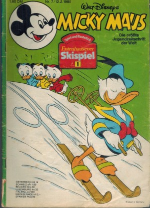 Micky Maus Nr. 7/1980 Donald Duck - Der Fischkoenig VETTER HASE - Baeumchen roller Dich MICKY MAUS - Folgenschwere Verwechslung ONKEL DAGOBERT  - Eine schreiende Ungerechtigkeit