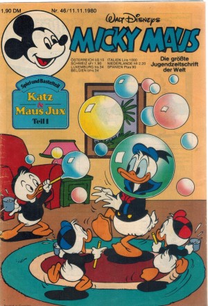 Micky Maus Nr. 46/1980 DONALD DUCK- Total ueberrollt KLARABELLA - Ein guenstiger Kauf GOOFEY - Abenteuer im wilden Westen DONALD DUCK - Ein Kopf zu wenig