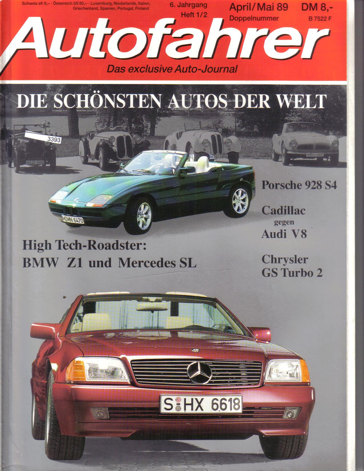 Autofahrer  Das exclusive Autojournal   Heft 1/2 Doppelnummer   April/ Mai 89