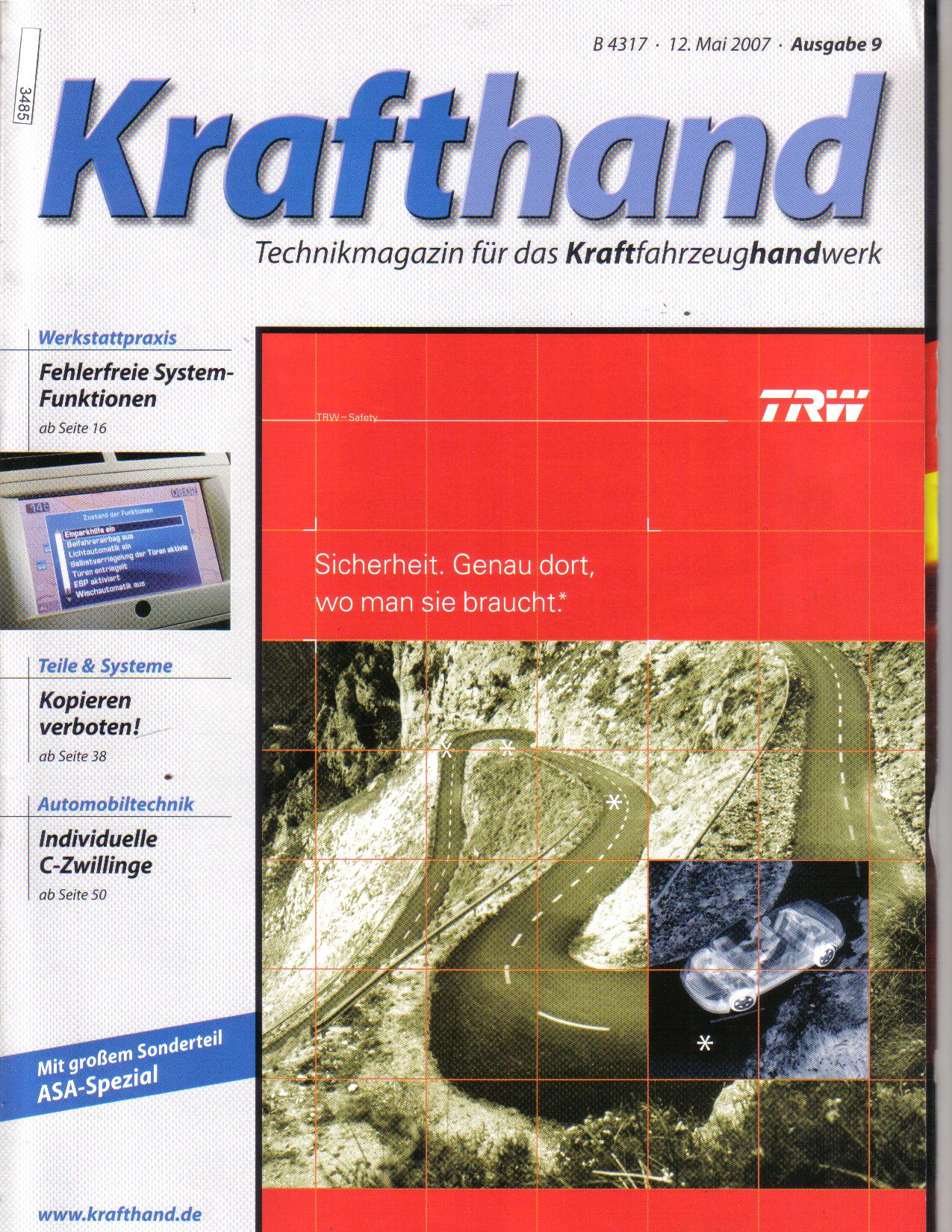 Krafthand   Technikmagazin fuer das Kraftfahrzeughandwerk   12. Mai 2007