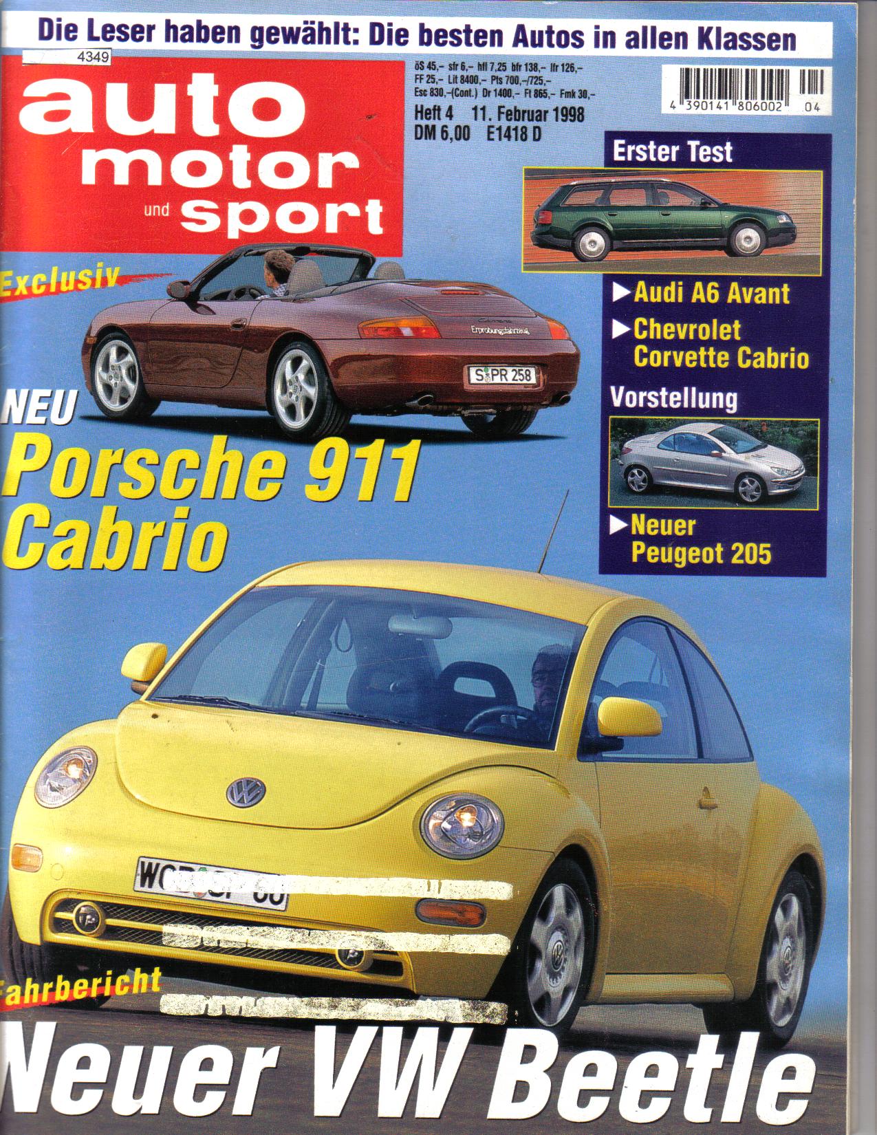 auto motor und sport Heft 4 11.Februar 1998