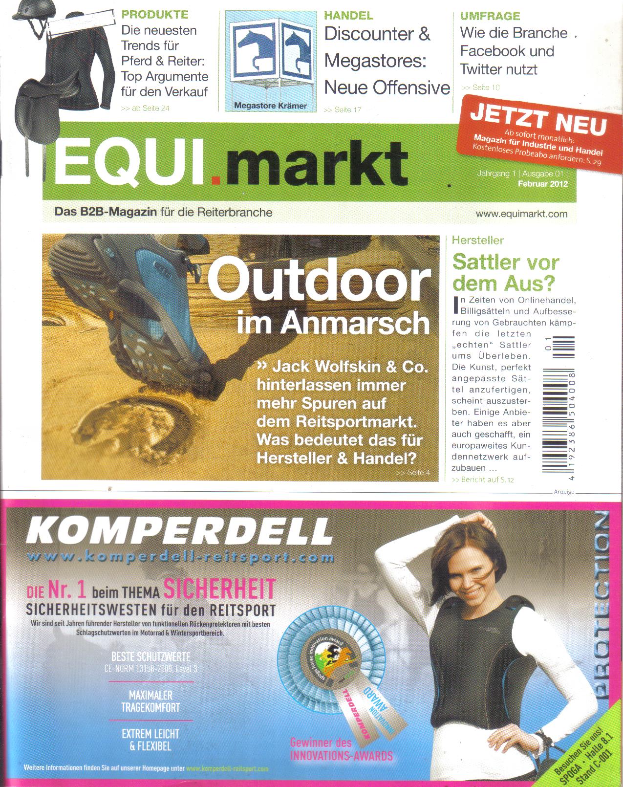 EQUI marktDas B2B Magazin fuer die ReiterbrancheJahrgang 1Ausgabe Februar 2012