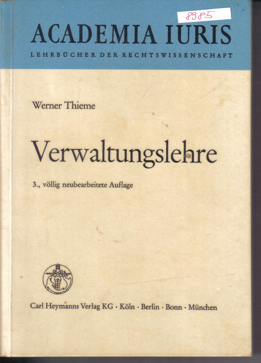 Verwaltungslehre Werner Thieme