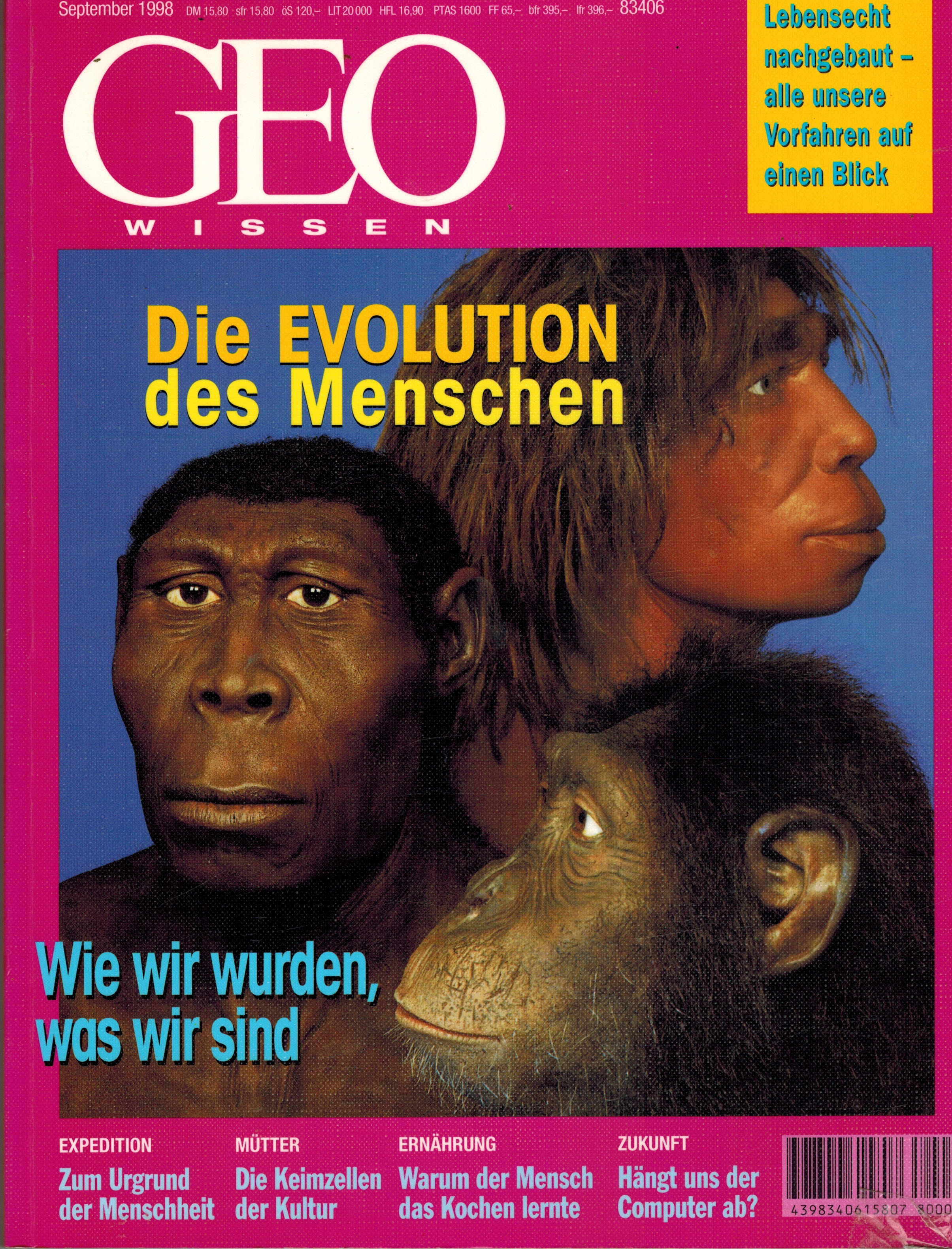 GEO WissenSeptember 1998Die Evolution des Menschen